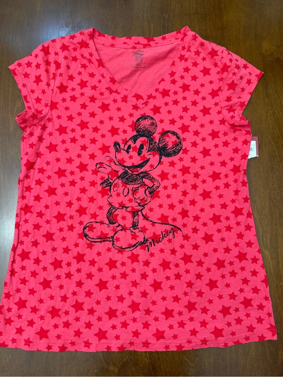 Tops - Disney Red Mickey Mouse Shirt Stars Size XXL NWT